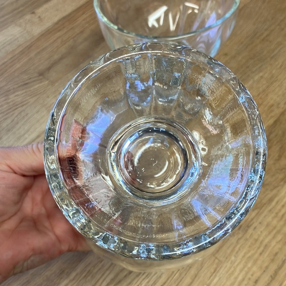 Vintage 2 set Libby serving pedestal ice cream bowls - Picture 3 of 4